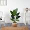 4ft. Travelers Palm Artificial Tree in Boho Chic Handmade Natural Cotton Woven Planter with Tassels